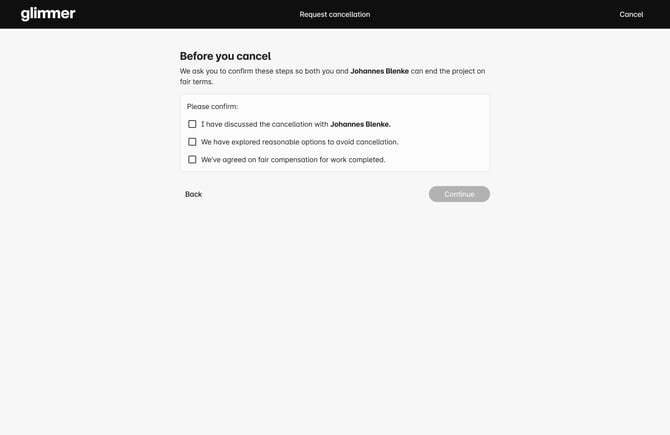 Cancellation - Step 1 - Confirm