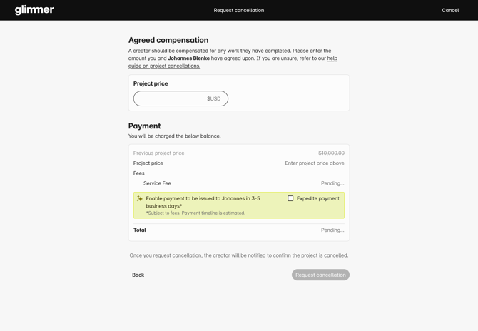 Cancellation - Step 3 - Payment